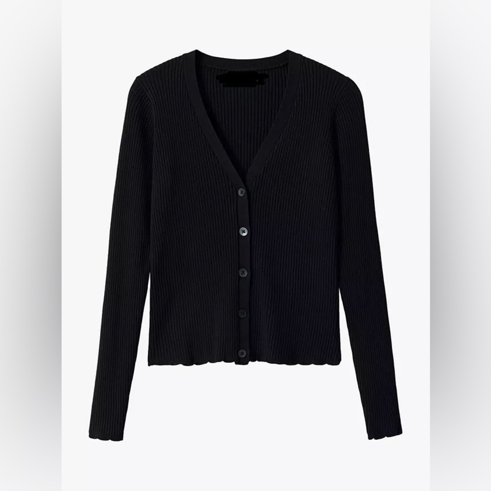 Bobi: Black Ribbed Cardigan